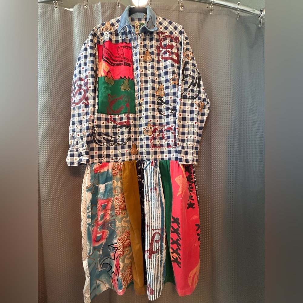 V.C. Torias Colorful Patchwork hand painted dress